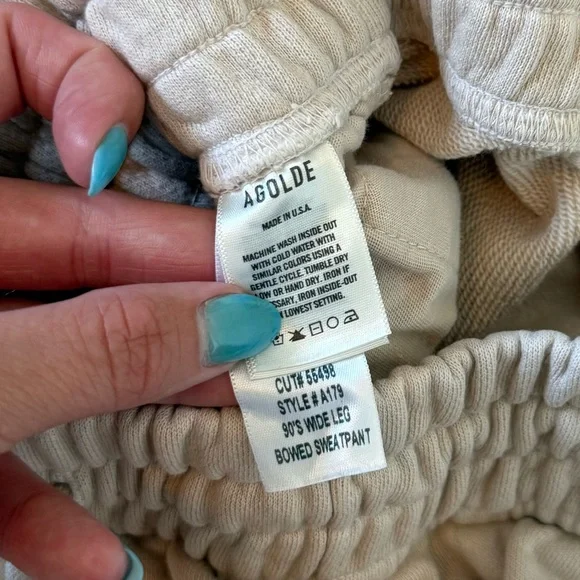 AGOLDE 90’s Wide-Leg Bowed Sweatpants, size S, like new! - Picture 6 of 7